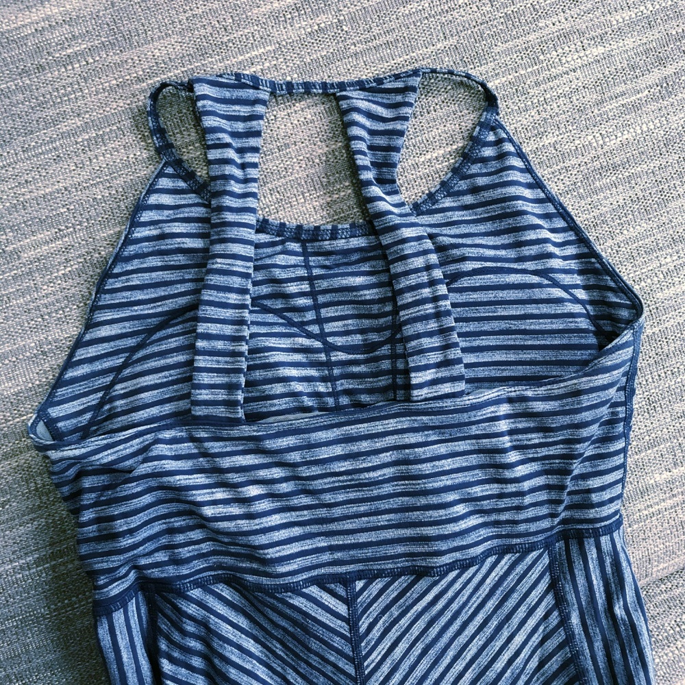 SOLD Title Nine Longdon Dress Small Blue Stripe - Picture 3 of 5